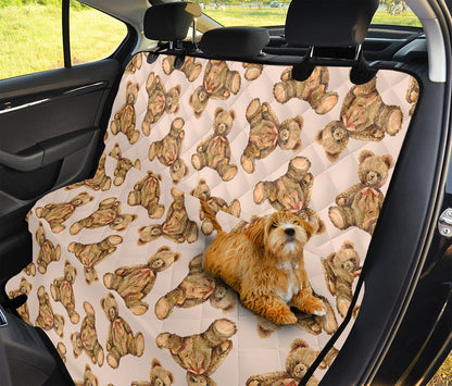 Watercolor Teddy Bear Pattern Print Pet Car Back Seat Cover