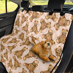 Watercolor Teddy Bear Pattern Print Pet Car Back Seat Cover