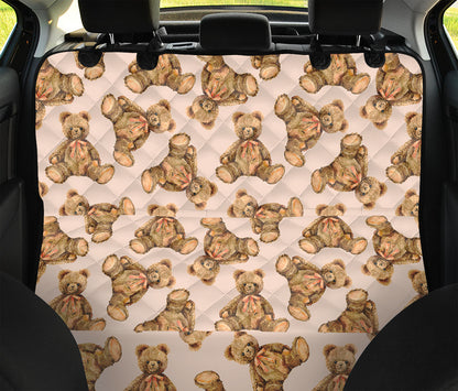 Watercolor Teddy Bear Pattern Print Pet Car Back Seat Cover