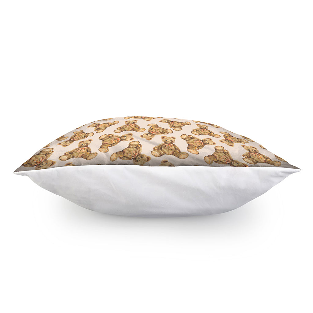 Watercolor Teddy Bear Pattern Print Pillow Cover