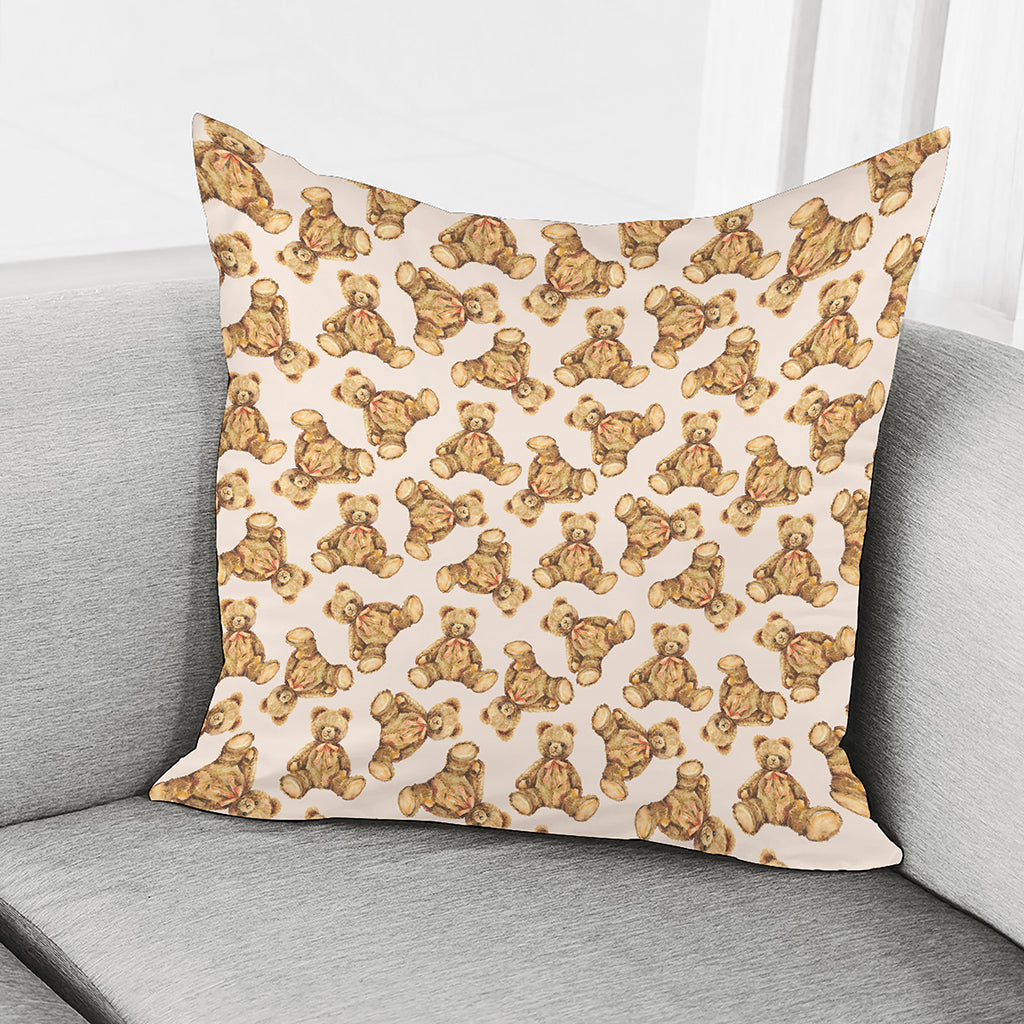 Watercolor Teddy Bear Pattern Print Pillow Cover