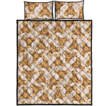 Watercolor Teddy Bear Pattern Print Quilt Bed Set