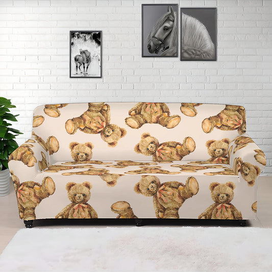 Watercolor Teddy Bear Pattern Print Sofa Cover