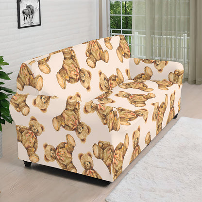 Watercolor Teddy Bear Pattern Print Sofa Cover