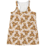 Watercolor Teddy Bear Pattern Print Women's Racerback Tank Top