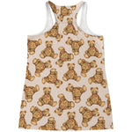 Watercolor Teddy Bear Pattern Print Women's Racerback Tank Top