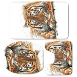 Watercolor Tiger Print 3 Piece Bath Mat Set