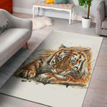 Watercolor Tiger Print Area Rug