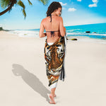 Watercolor Tiger Print Beach Sarong Wrap