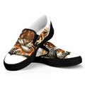 Watercolor Tiger Print Black Slip On Sneakers