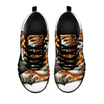 Watercolor Tiger Print Black Sneakers