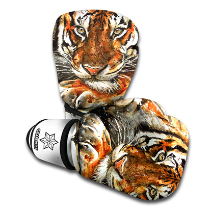 Watercolor Tiger Print Boxing Gloves