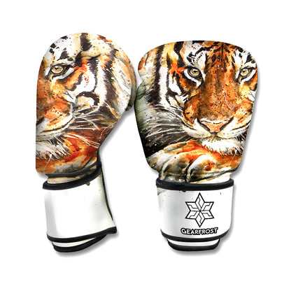 Watercolor Tiger Print Boxing Gloves