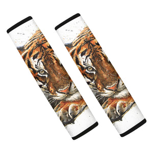 Watercolor Tiger Print Car Seat Belt Covers