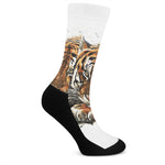 Watercolor Tiger Print Crew Socks