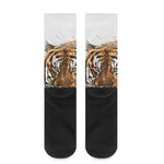 Watercolor Tiger Print Crew Socks