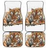 Watercolor Tiger Print Front and Back Car Floor Mats