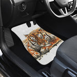 Watercolor Tiger Print Front and Back Car Floor Mats