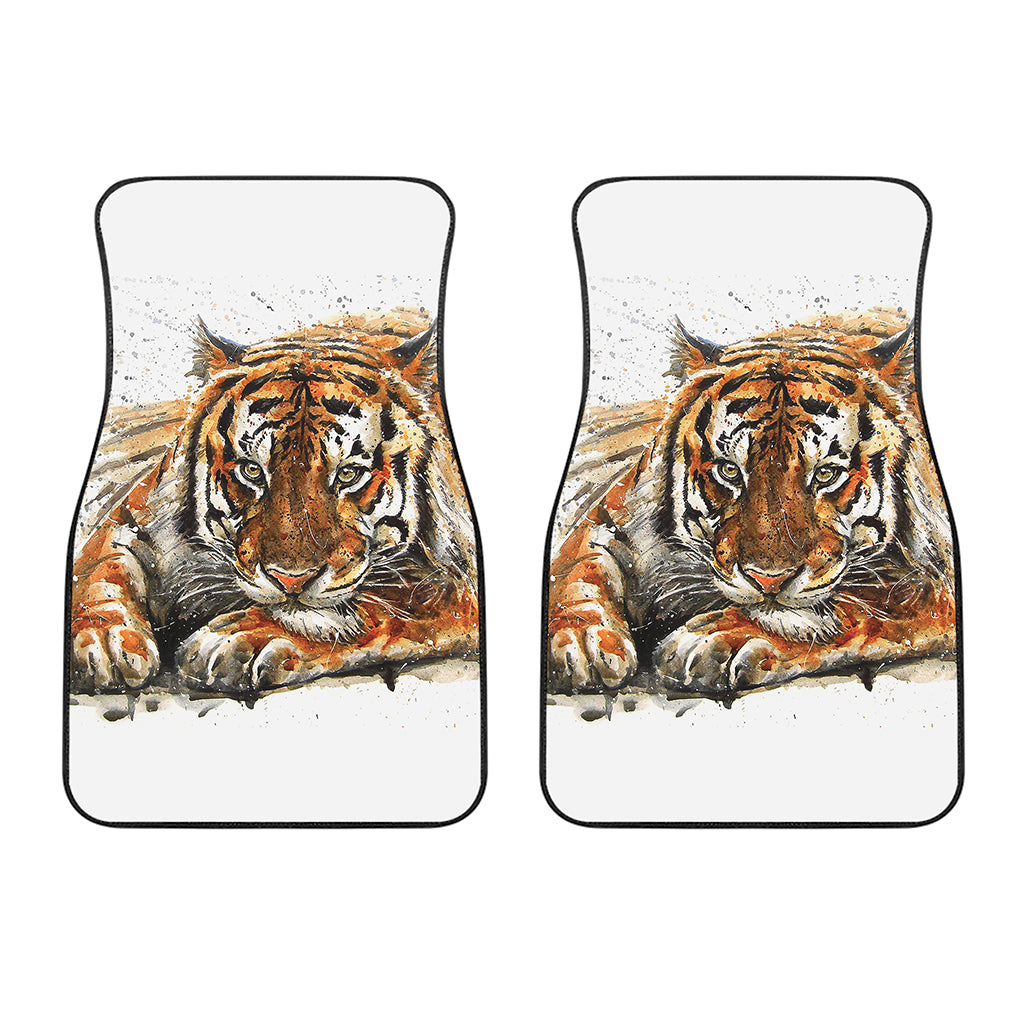 Watercolor Tiger Print Front Car Floor Mats