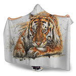 Watercolor Tiger Print Hooded Blanket