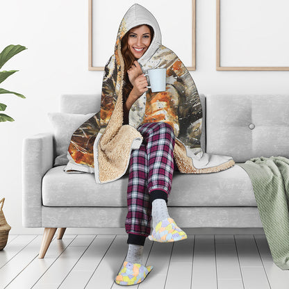 Watercolor Tiger Print Hooded Blanket