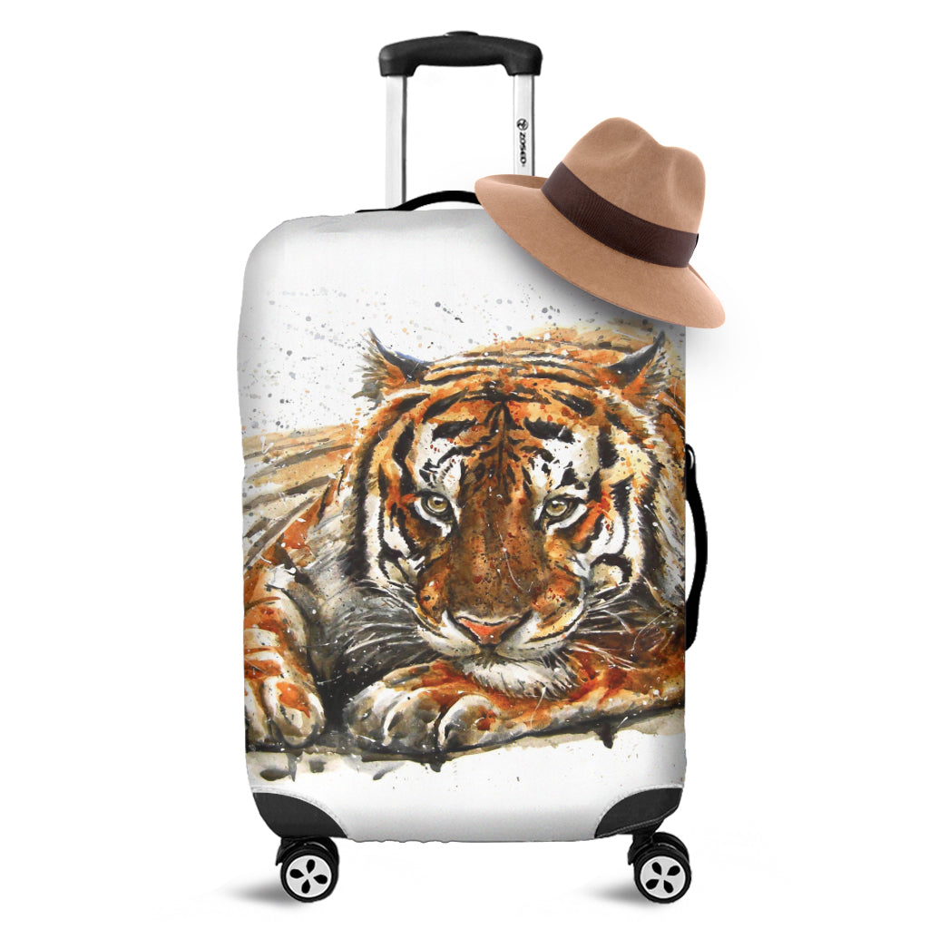 Watercolor Tiger Print Luggage Cover