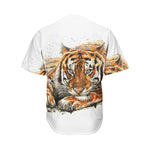 Watercolor Tiger Print Men's Baseball Jersey