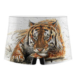 Watercolor Tiger Print Men's Boxer Briefs