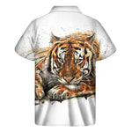 Watercolor Tiger Print Men's Short Sleeve Shirt