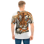 Watercolor Tiger Print Men's T-Shirt