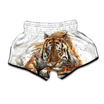 Watercolor Tiger Print Muay Thai Boxing Shorts