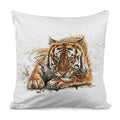 Watercolor Tiger Print Pillow Cover