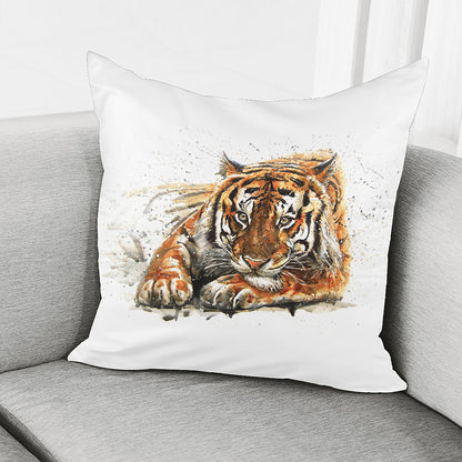 Watercolor Tiger Print Pillow Cover
