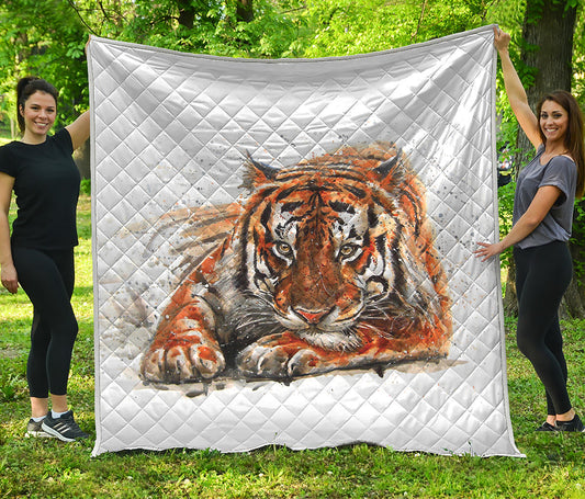 Watercolor Tiger Print Quilt