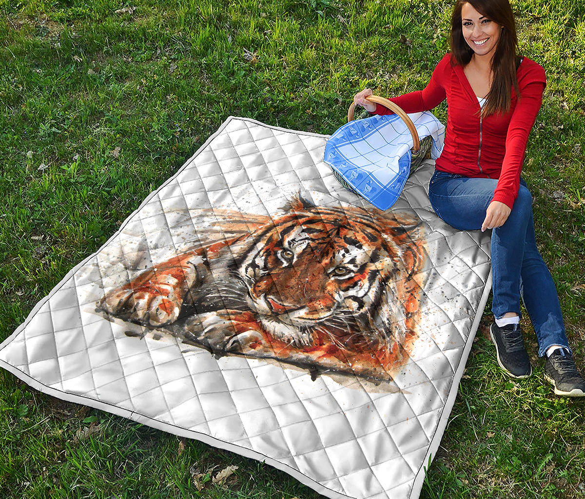 Watercolor Tiger Print Quilt