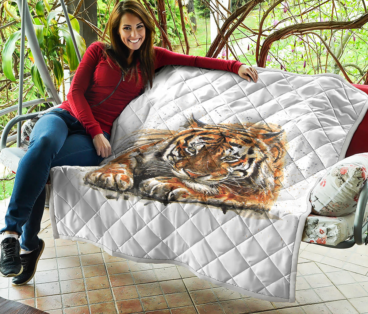 Watercolor Tiger Print Quilt