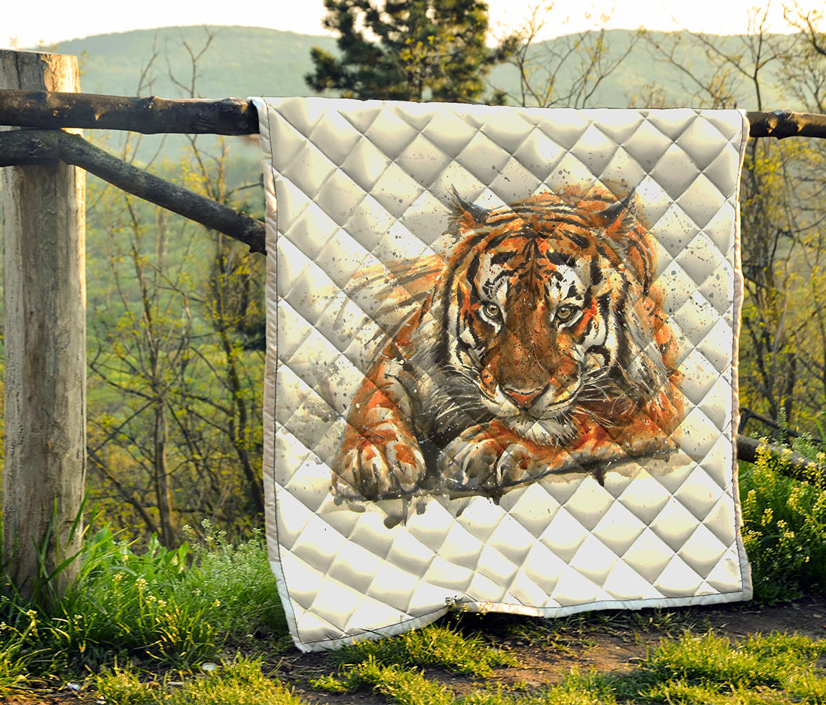 Watercolor Tiger Print Quilt