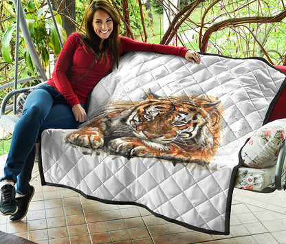 Watercolor Tiger Print Quilt