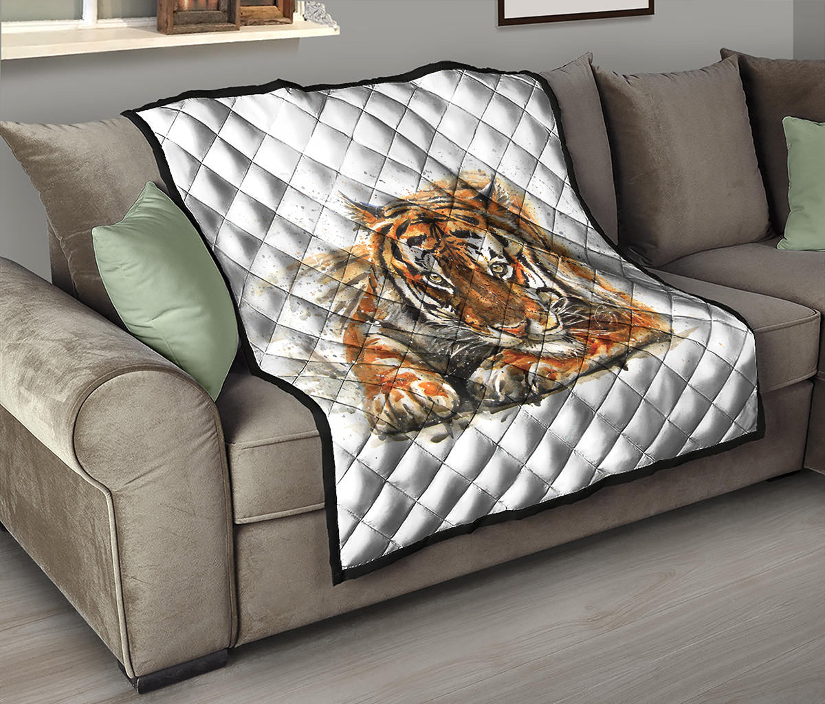 Watercolor Tiger Print Quilt