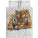 Watercolor Tiger Print Quilt Bed Set