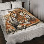 Watercolor Tiger Print Quilt Bed Set
