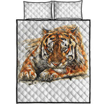 Watercolor Tiger Print Quilt Bed Set