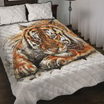 Watercolor Tiger Print Quilt Bed Set