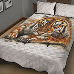 Watercolor Tiger Print Quilt Bed Set