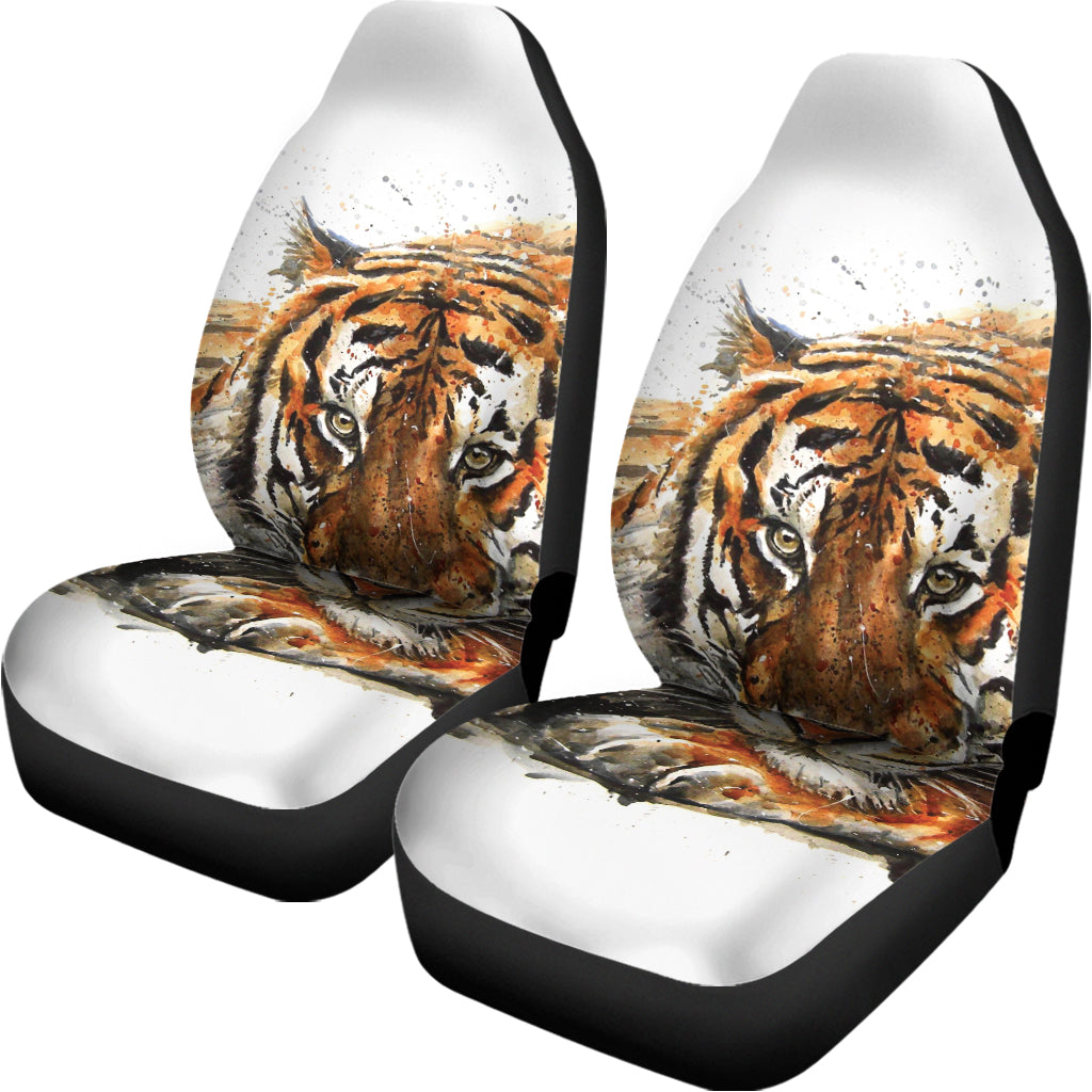 Watercolor Tiger Print Universal Fit Car Seat Covers