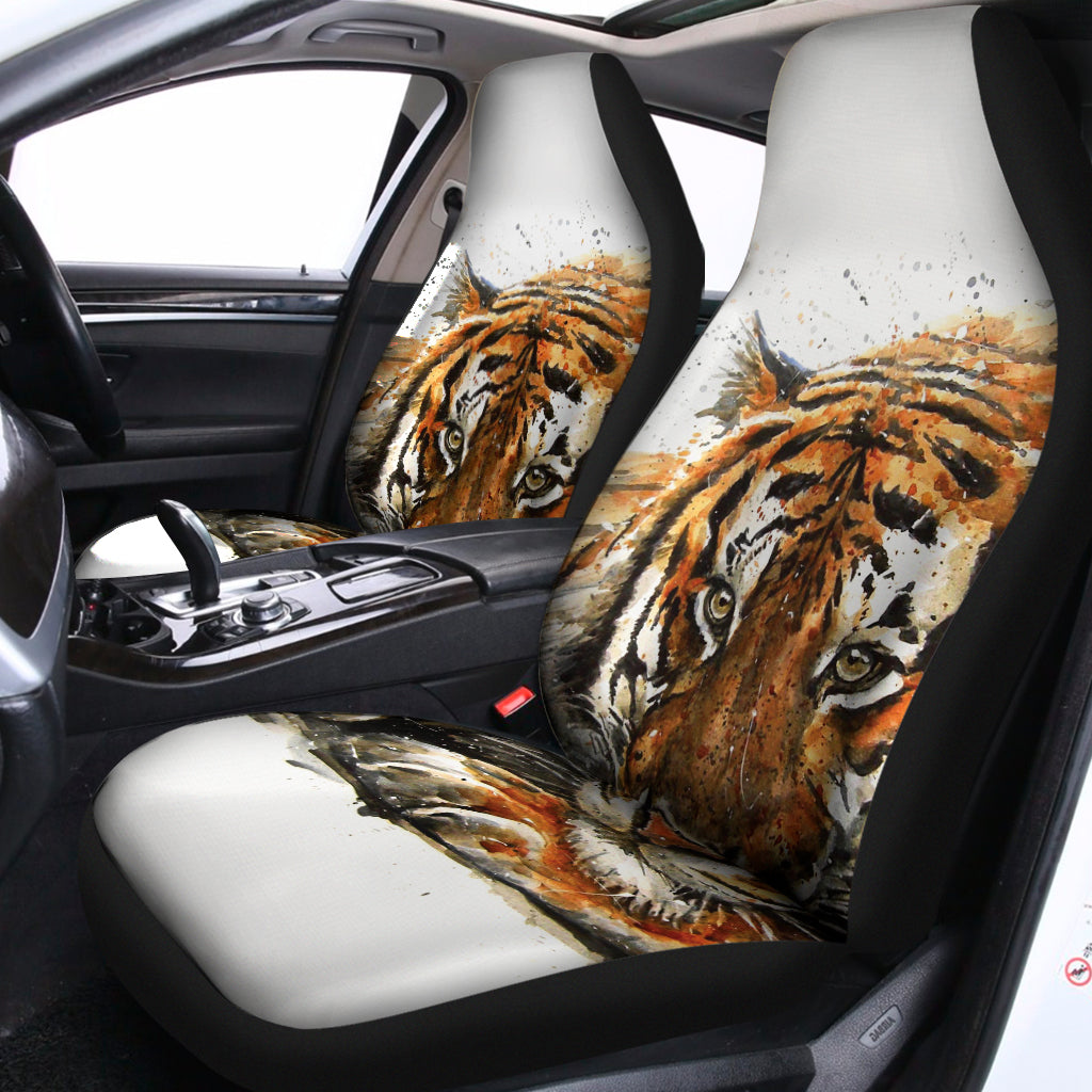 Watercolor Tiger Print Universal Fit Car Seat Covers