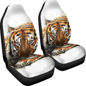 Watercolor Tiger Print Universal Fit Car Seat Covers