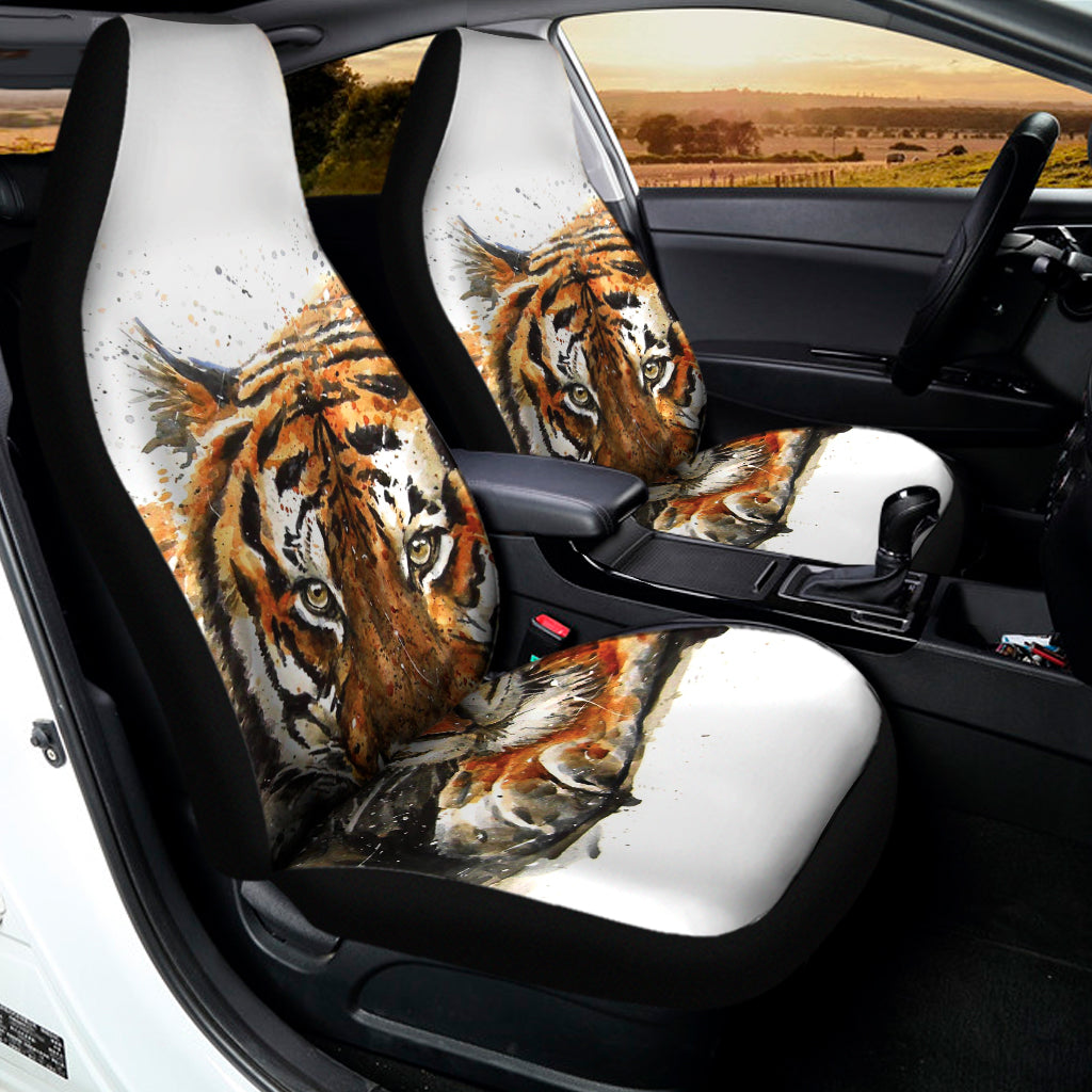 Watercolor Tiger Print Universal Fit Car Seat Covers