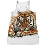 Watercolor Tiger Print Women's Racerback Tank Top