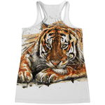 Watercolor Tiger Print Women's Racerback Tank Top